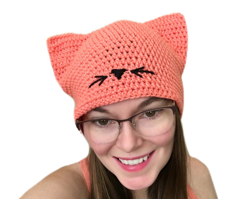 Crochet Pussycat Kitty Beanie Pattern PDF Instant Download Etsy