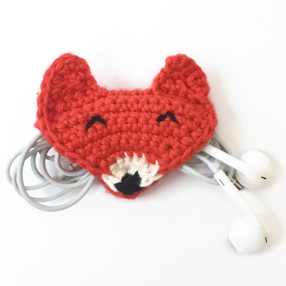 Earphone Holder Fox Crochet Pattern and Photo Tutorial with Etsy