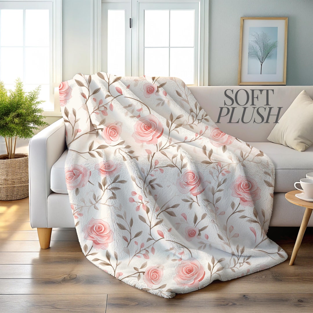 Colorful Rose Flower Blanket