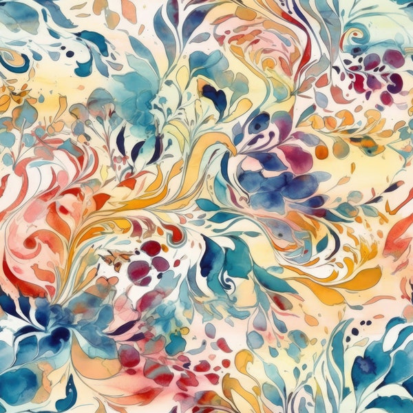 Watercolor Swirls Design Enamel Decals, enamel supplies, ceramic decals, fusible decal, glass decals, 20248