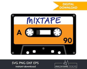 Mixtape Cassette SVG: 90s Retro Design (Digital Download)