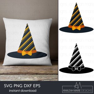 Striped Witch Hat SVG: Halloween Craft Project (Digital Files)