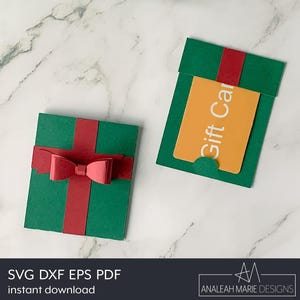 Porta biglietti regalo SVG - Porta biglietti regalo in carta fai da te - File di taglio per scatola regalo per Silhouette e Cricut