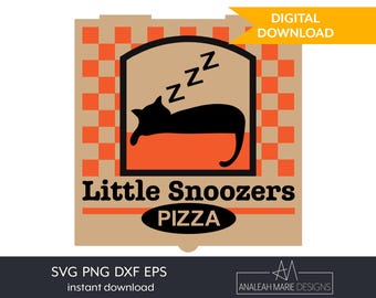Little Snoozers Pizza Cat SVG: Funny Shirt Tote Design (Digital Download)