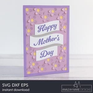 3D Daisy Mother&#39;s Day Card SVG: DIY Greeting Card (Digital Download)