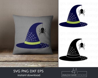 Spider Witch Hat SVG: Halloween Craft Design (Digital Download)