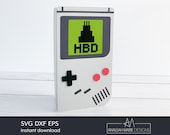 Retro Gaming Console Birthday Card SVG: 90s Gamer DIY (Digital Download)