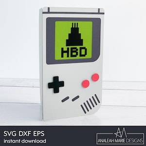 Retro Handlettering Spielkonsole Karte SVG, Geburtstagskarte, HBD, Geburtstagskarte für Gamer, 90er Jahre, Gaming, Videospiel, Gamer, DIY Geburtstagskarte