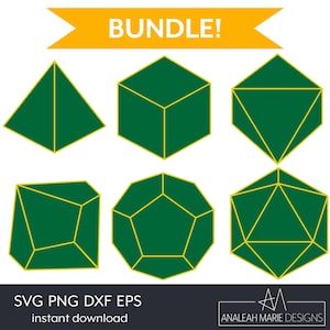 RPG Dice SVG Bundle: Polyhedral Dice Designs (Digital Download)