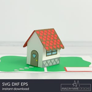 Bonita tarjeta desplegable con diseño de cabaña en formato SVG / "El hogar está donde estás" / Tarjeta DIY de 5 x 7" para Cricut y Silhouette