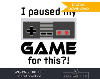 Pausé mi juego por este SVG, diseño divertido de jugador (descarga digital)