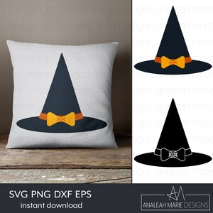 Witch Hat SVG with Bow: Halloween Craft Design (Digital Files)
