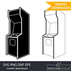 Retro Gaming Arcade Cabinet SVG: perfect voor gameroominrichting, shirts, hoodies, mokken, bekers, bakken, kussens en meer!