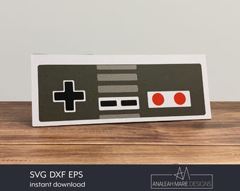 Retro Game Controller Birthday Card – DIY Papercraft (svg, dxf, eps)