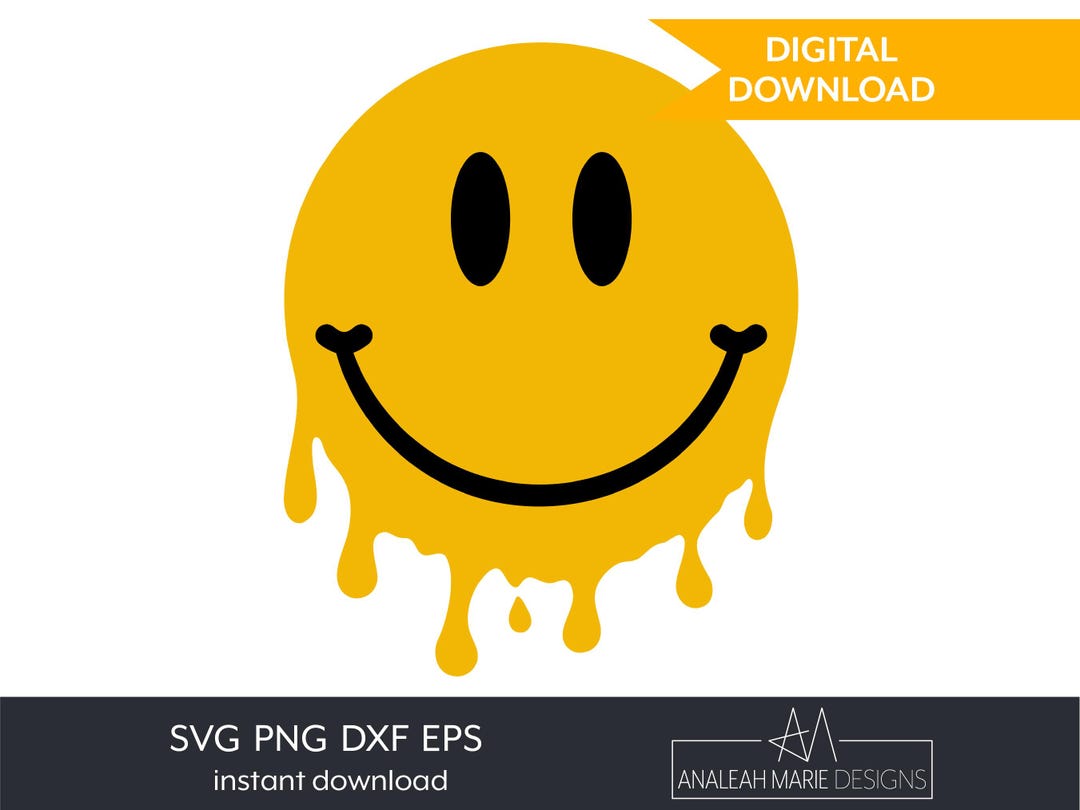 Melting Smiley Face SVG | 90s Retro Design (digital Download) - Etsy