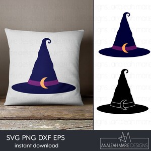 Witch Hat SVG with Moon: Halloween Craft Cut File (Digital Files)