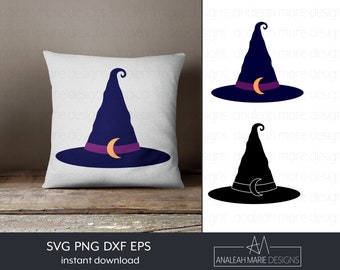 Witch Hat SVG with Moon: Halloween Craft Cut File (Digital Files)