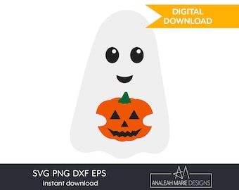 File SVG / Halloween Craft di Jack-o'-Lantern fantasma (download digitale)