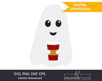 Coffee Ghost SVG | Halloween Graphic (Digital Download)