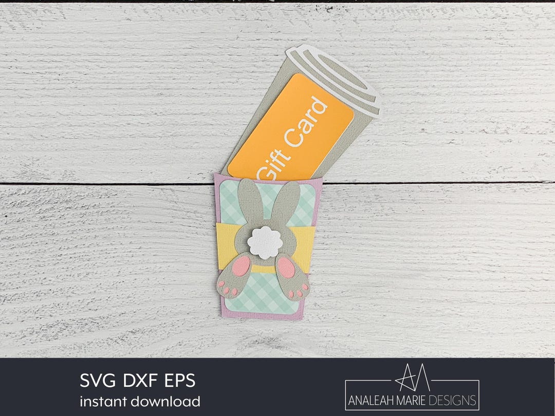 Easter Bunny Gift Card Holder SVG: DIY Paper Envelope (digital Download ...