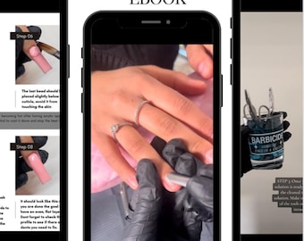 Nail tech E-book Training Manual, HOW To Do Acrylic Nails, Vendors, Video Tutorials, Social Media Content Strategies, Practice Templates