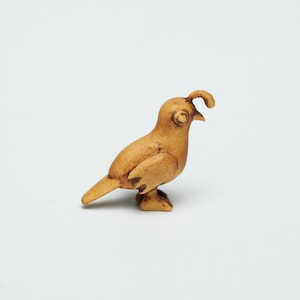 Hand Carved Miniature Wood Bird: California Quail, Rustic Home Decor 4.9 (42)