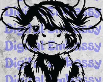 Highland baby cow svg, Highland cow svg, Cute baby cow, Cute cow svg, cute cow, Cute baby cow png, baby cow dxf, baby cow pdf, cricut file