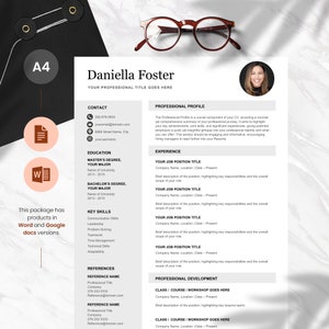 Modern Resume | Professional Resume | CV | Cover Letter | Resume Microsoft Word | Resume Google Docs | CV & Cover Letter | Instant Download