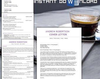 Resume Template Word, Resume with Cover Letter, CV, Google docs, CV template, Pages, Simple Resume, Fully Editable, Easy to use, CV Editable