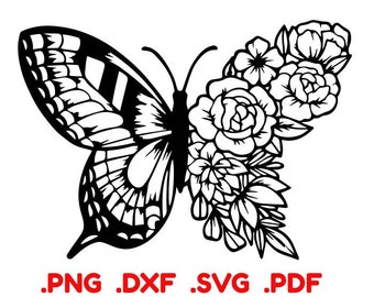 Floral Butterfly svg, Floral buttery png, floral butterfly dxf, floral butterfly pdf, svg files for cricut, Floral butterfly Silhouette