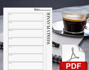 Weekly planner PDF, Weekly planner printable, Daily planner, Daily digital planner, Office Planner, Weekly Planner Digital Copy Only PDF