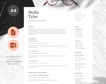 Modern Resume with Cover Letter | Professional Resume | CV | Cover Letter | Resume Microsoft Word | Resume Google Docs | CV & Cover Letter