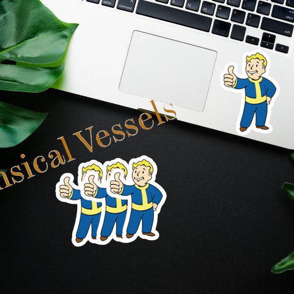 Fallout Thumbs Up Emote 3-Pack Vinyl-Decal for Laptops, Phone Cases, Water bottles, and Home Computer Perfect Gift for Fallout Fans