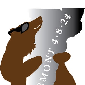 2024 Solar Eclipse Vermont Bear Bumper Sticker image 1