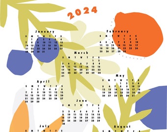 Fruit and Flowers 2024 Wall Calendar