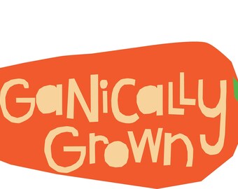 cute organically grown carrot sticker