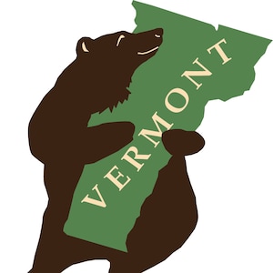 2024 Solar Eclipse Vermont Bear Bumper Sticker image 2