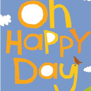 Oh happy day child art print wall decor hand drawn type 13 x 19 inches image 2