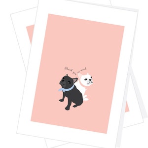 French bulldogs Thank you very much card