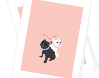 French bulldogs Thank you very much card