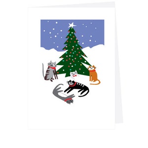 holiday greeting cards cats in the snow card collection