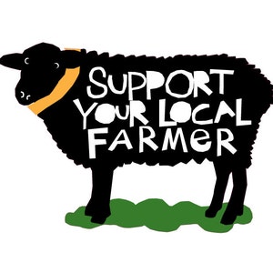 Support your local Farmer bumper sticker black sheep die cut decal image 1