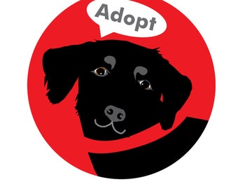 Adopt Bumper Sticker Black Labrador Retriever Dog