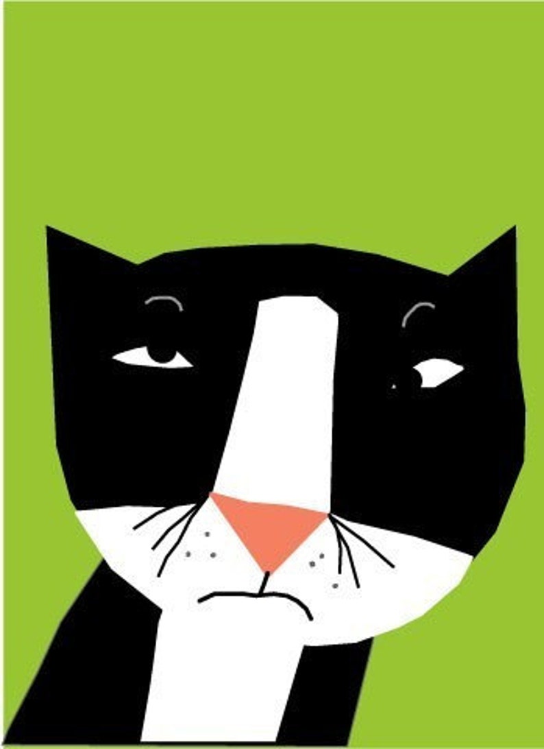 Tuxedo Cat with attitude greeting card collection image 1
