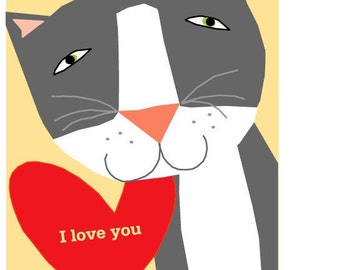 greeting cards  collection I love you kitty