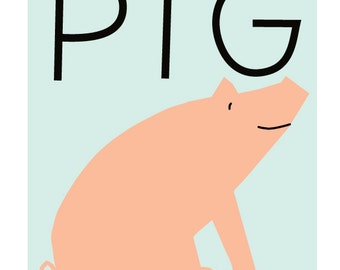 Nursery Art sweet little pig 8 x 10 inch print