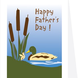 fathers day greeting card mallard duck with duckling