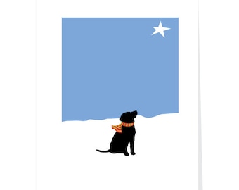 holiday greeting cards labrador with striped scarf chocolate yellow black or silver lab