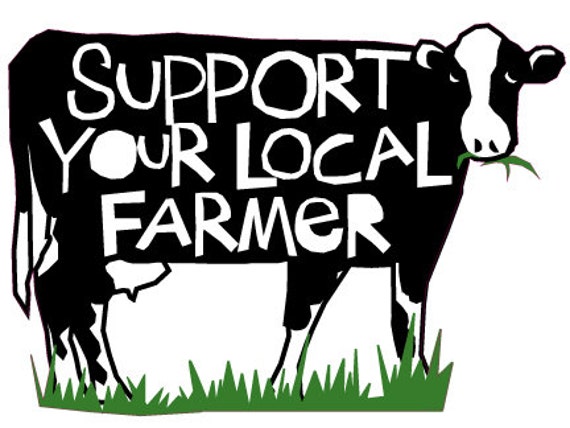 Bumpersticker Support Your Local Farmer Corn diecut decal