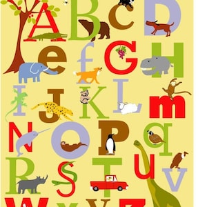 Alphabet Print Letter H nursery print 5 x 7 inch image image 2